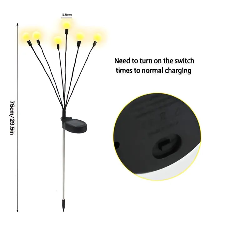 Solar Garden Stake Lights with Animated Firefly Motion and Warm White Glow Zanny Home