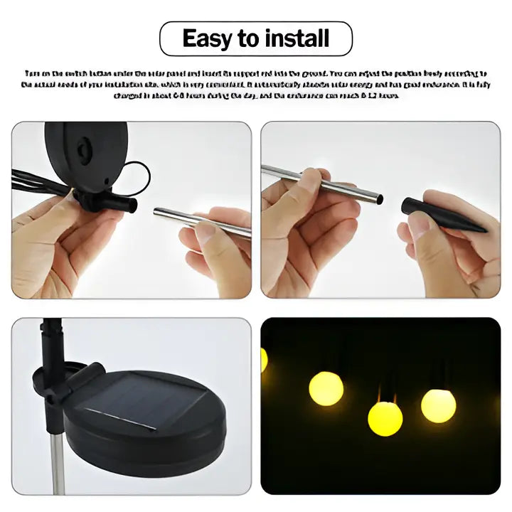 Solar Garden Stake Lights with Animated Firefly Motion and Warm White Glow Zanny Home