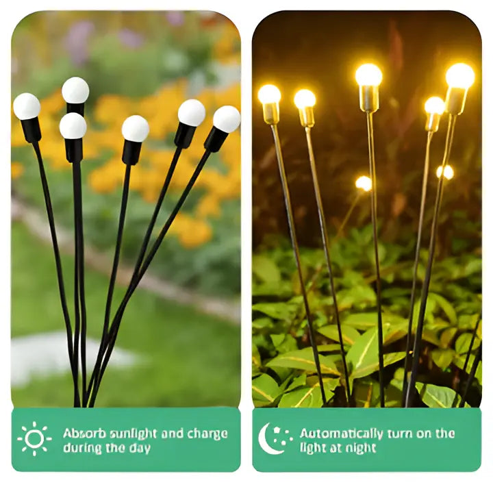 Solar Garden Stake Lights with Animated Firefly Motion and Warm White Glow Zanny Home