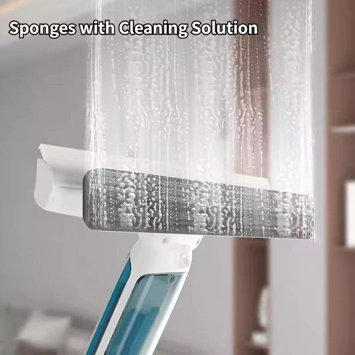 Telescopic Window Cleaning Tool with Spray and Microfiber Scrub, 51 Inch Pole Zanny Home