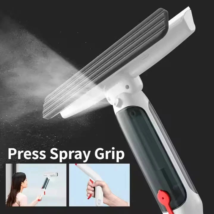 Telescopic Window Cleaning Tool with Spray and Microfiber Scrub, 51 Inch Pole Zanny Home
