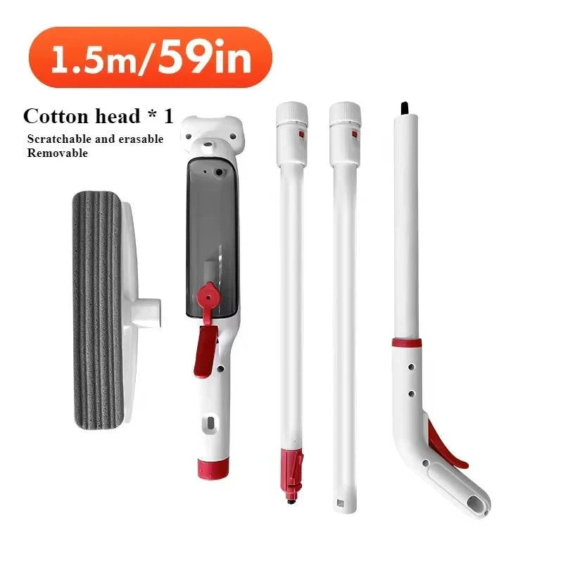 Telescopic Window Cleaning Tool with Spray and Microfiber Scrub, 51 Inch Pole Zanny Home