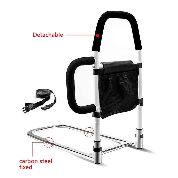 Bed Assist Rail with Adjustable Anchor Strap and Padded Foam Grip, Tool-Free Installation Zanny Home