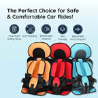 Child Car Seat Cushion with Breathable Mesh and Five-Point Harness, Washable Cover Zanny Home