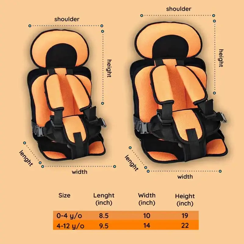 Child Car Seat Cushion with Breathable Mesh and Five-Point Harness, Washable Cover Zanny Home
