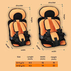 Child Car Seat Cushion with Breathable Mesh and Five-Point Harness, Washable Cover Zanny Home