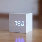 Wooden Digital Clock with Hidden LED Display and Adjustable Brightness, USB Power Zanny Home
