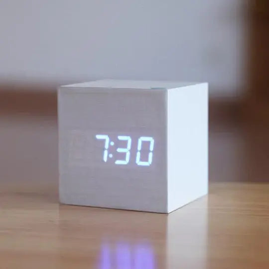 Wooden Digital Clock with Hidden LED Display and Adjustable Brightness, USB Power Zanny Home