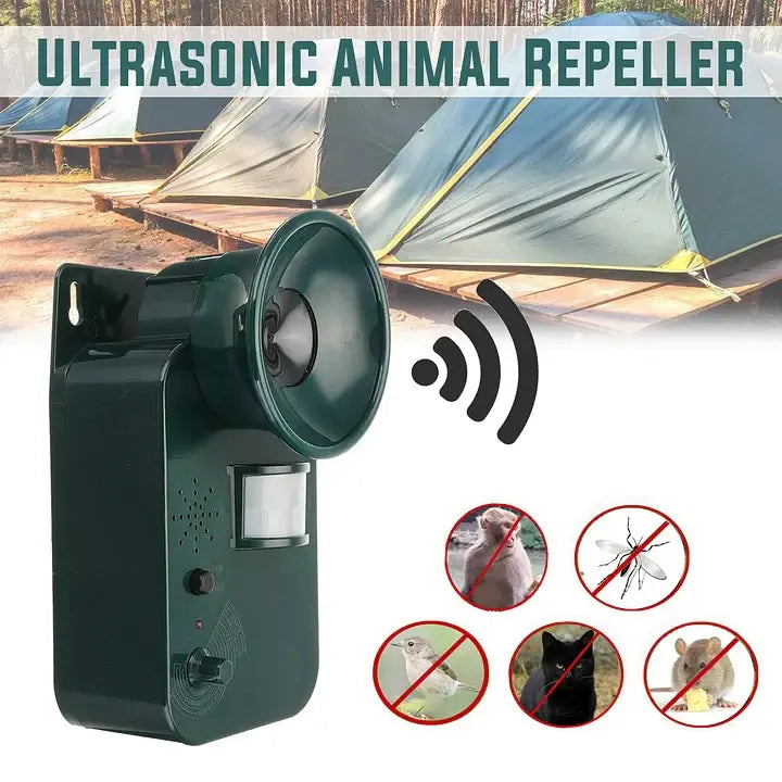 Ultrasonic Animal Repeller with Motion Sensor and Adjustable Frequency, Battery Operated Zanny Home