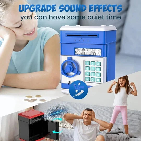 Electronic Piggy Bank with Motorized Bill Intake and Dual-Lock Security, Voice Prompts Zanny Home
