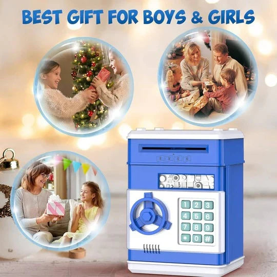 Electronic Piggy Bank with Motorized Bill Intake and Dual-Lock Security, Voice Prompts Zanny Home