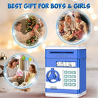 Electronic Piggy Bank with Motorized Bill Intake and Dual-Lock Security, Voice Prompts Zanny Home