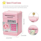 Electronic Piggy Bank with Motorized Bill Intake and Dual-Lock Security, Voice Prompts Zanny Home