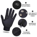Touchscreen Winter Gloves with Fleece Lining and Zippered Elastic Cuff, Anti-Slip Palm Zanny Home