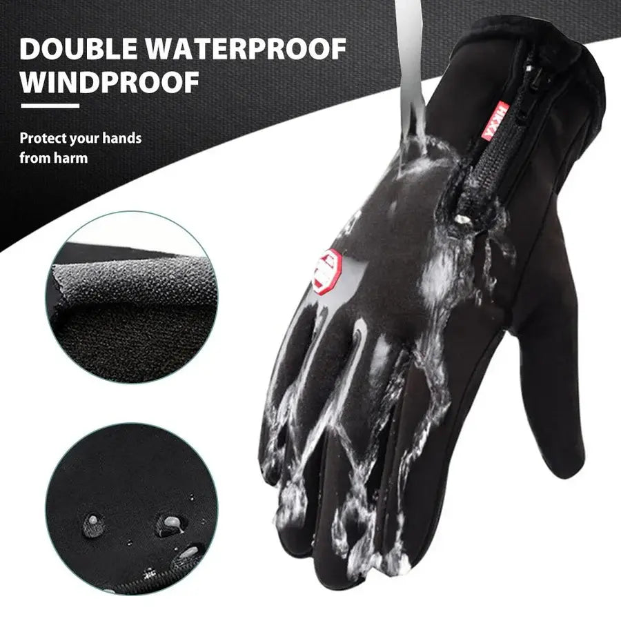 Touchscreen Winter Gloves with Fleece Lining and Zippered Elastic Cuff, Anti-Slip Palm Zanny Home