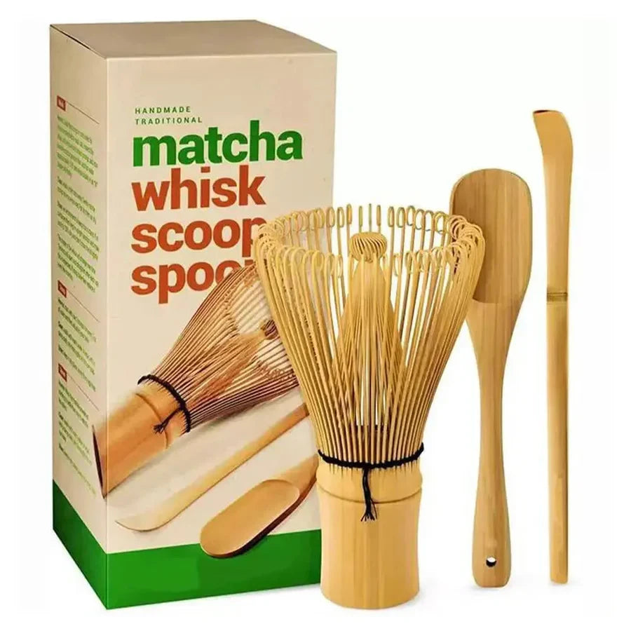 Matcha Tea Set with Bamboo Whisk and Measuring Spoon, Glazed Ceramic Bowl Zanny Home