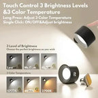 Rechargeable Magnetic Wall Light with 360° Pivot and Touch Controls, USB Type-C Charging Zanny Home
