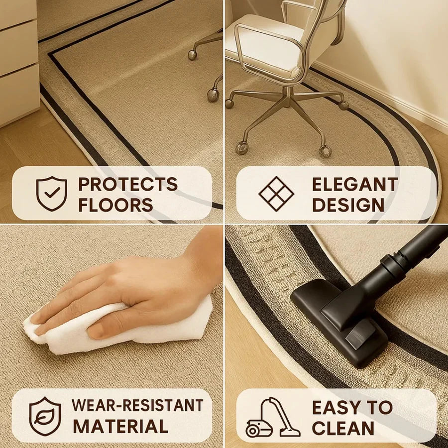 Office Chair Mat for Hardwood and Tile with Short-Pile Velour, Non-Slip Backing Zanny Home