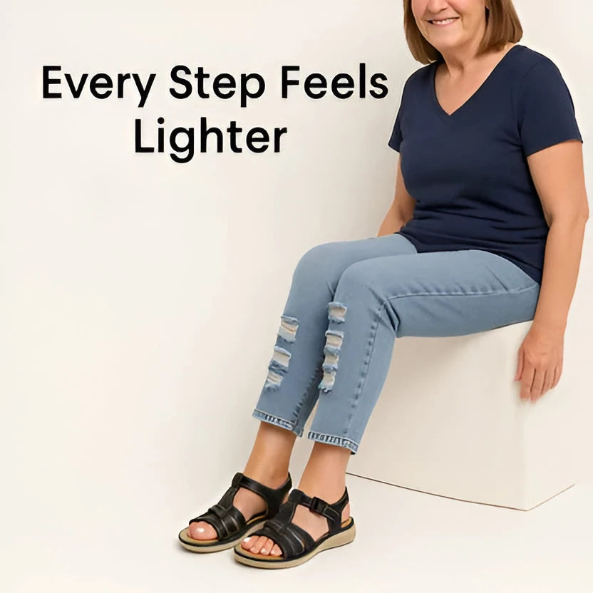 Women's Comfort Sandals with Contoured Footbed and Adjustable Straps, Shock-Absorbing Sole Zanny Home