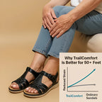 Women's Comfort Sandals with Contoured Footbed and Adjustable Straps, Shock-Absorbing Sole Zanny Home