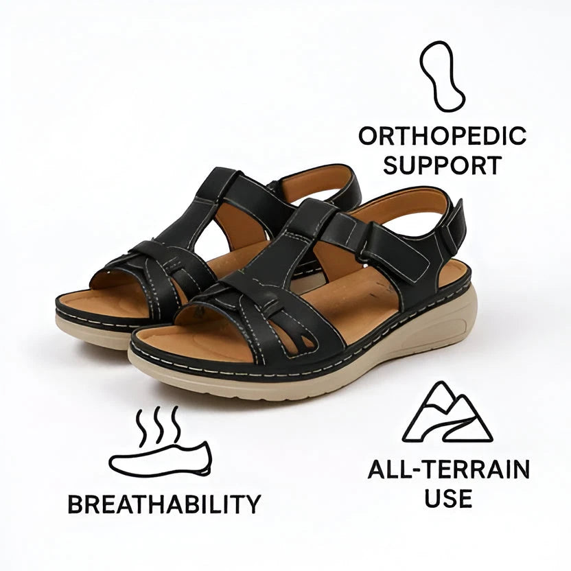 Women's Comfort Sandals with Contoured Footbed and Adjustable Straps, Shock-Absorbing Sole Zanny Home