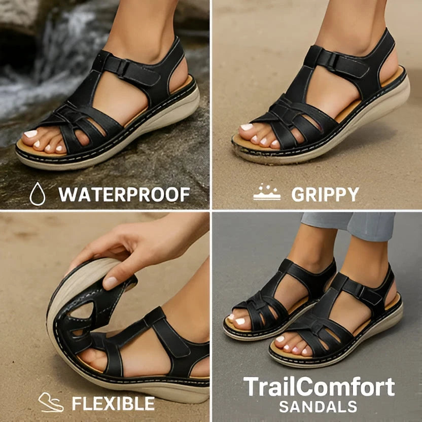 Women's Comfort Sandals with Contoured Footbed and Adjustable Straps, Shock-Absorbing Sole Zanny Home