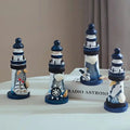 Mediterranean Wooden Lighthouse Ornament – 5-Inch Home Decor zannyhome-store