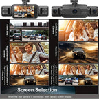 4-Channel Dash Camera with Night Vision and Parking Monitor, WiFi App Control Zanny Home