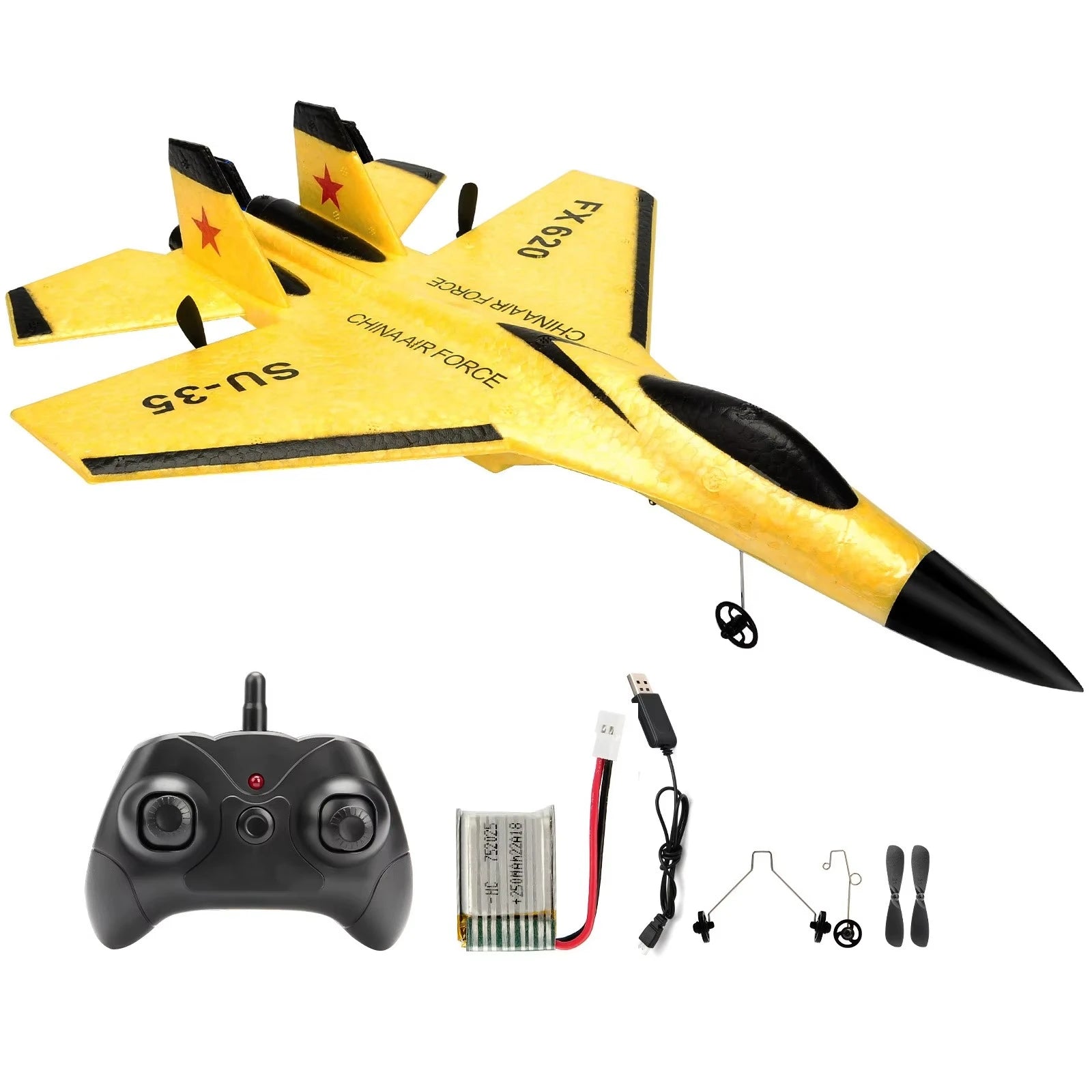 Remote Control Plane with 3-Axis Gyro and Dual Rear Motors for Beginners, LED Lights Zanny Home