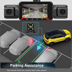 4-Channel Dash Camera with Night Vision and Parking Monitor, WiFi App Control Zanny Home