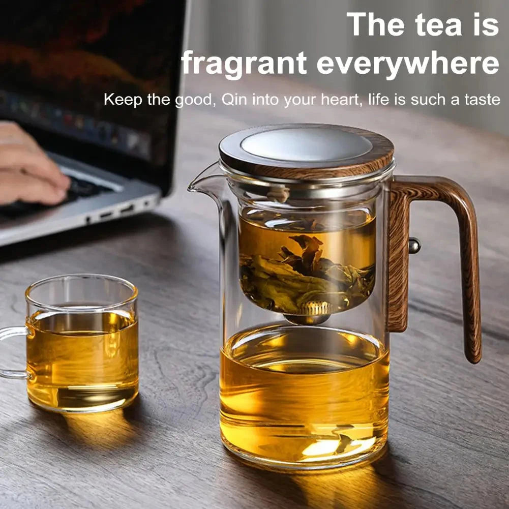 Borosilicate Glass Teapot with Removable Fine Mesh Infuser and Wooden Handle, 800ml Zanny Home