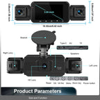 4-Channel Dash Camera with Night Vision and Parking Monitor, WiFi App Control Zanny Home