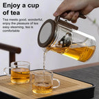 Borosilicate Glass Teapot with Removable Fine Mesh Infuser and Wooden Handle, 800ml Zanny Home