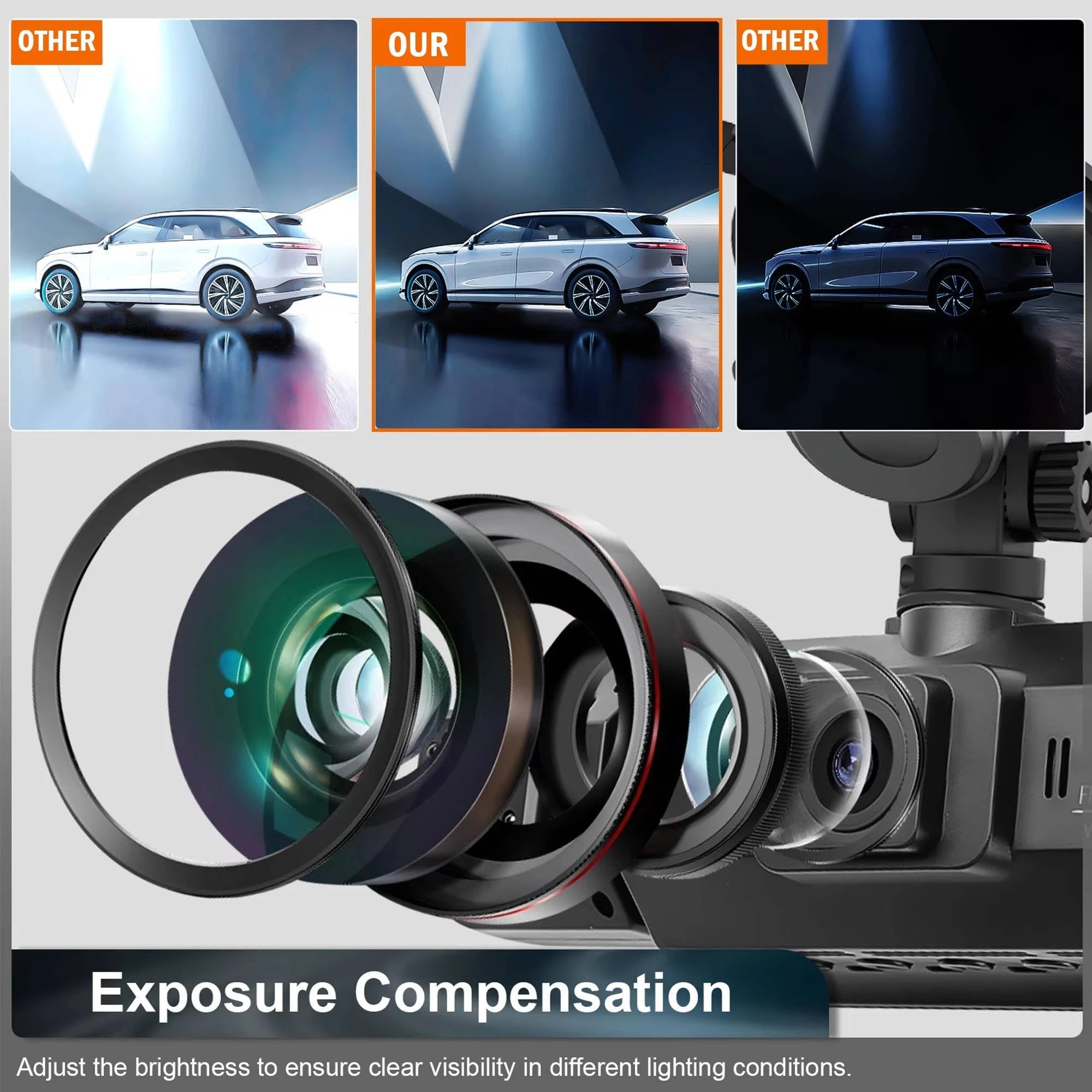 4-Channel Dash Camera with Night Vision and Parking Monitor, WiFi App Control Zanny Home