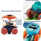 Glow In The Dark Race Track with LED Lights and Anti-Tip Car, Modular Snap-Together Set Zanny Home