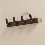 Wall-Mounted Coat Rack with Solid Wood Rail and Powder-Coated Metal Hooks, Matte Black Zanny Home