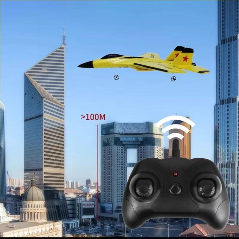 Remote Control Plane with 3-Axis Gyro and Dual Rear Motors for Beginners, LED Lights Zanny Home