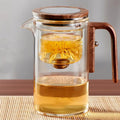 Borosilicate Glass Teapot with Removable Fine Mesh Infuser and Wooden Handle, 800ml Zanny Home