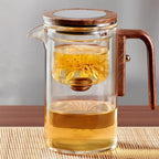 Borosilicate Glass Teapot with Removable Fine Mesh Infuser and Wooden Handle, 800ml Zanny Home