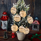 Advent Ornaments with Scripture Names and Wooden Hanging Set, 12 or 25 Pieces Zanny Home