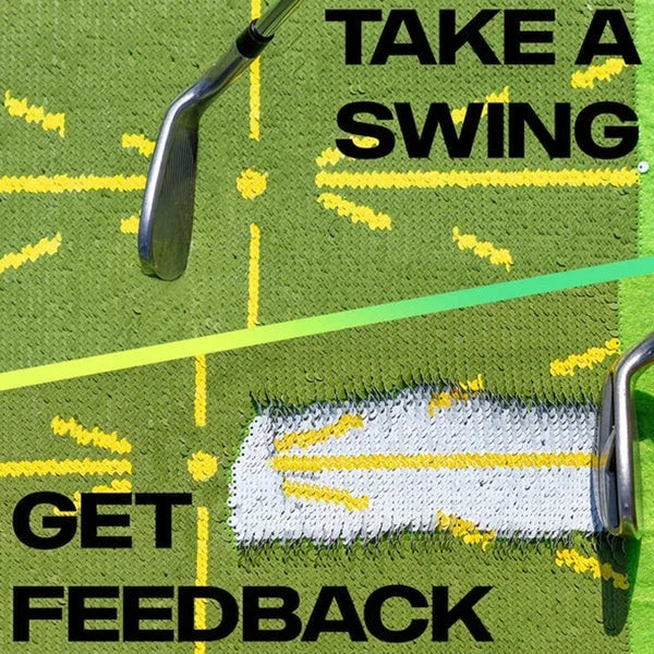 Divot Feedback Golf Mat with Impact Markers and Ground Stake, Portable Training Tool Zanny Home