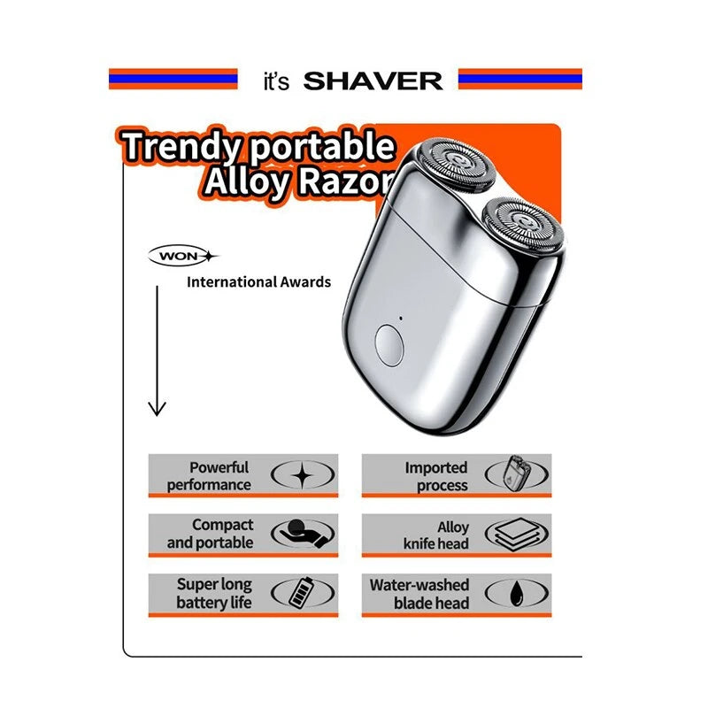 Electric Shaver with Magnetic Charging and Water-Resistant Design, 60-80 Min Runtime Zanny Home