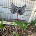 Garden Wind Sculpture with Flapping Wings and Powder-Coated Metal, Six-Point Stake Zanny Home
