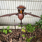 Garden Wind Sculpture with Flapping Wings and Powder-Coated Metal, Six-Point Stake Zanny Home