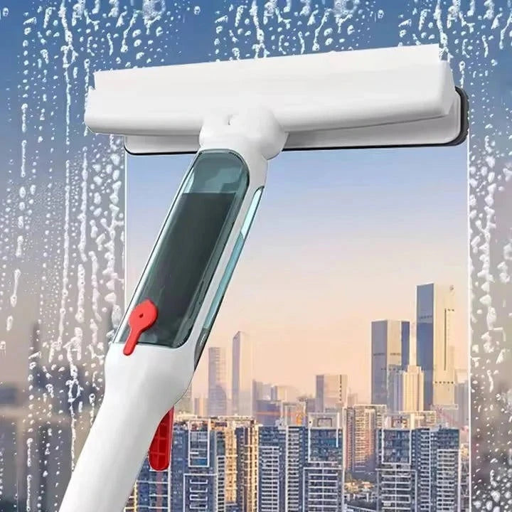 Telescopic Window Cleaning Tool with Spray and Microfiber Scrub, 51 Inch Pole Zanny Home