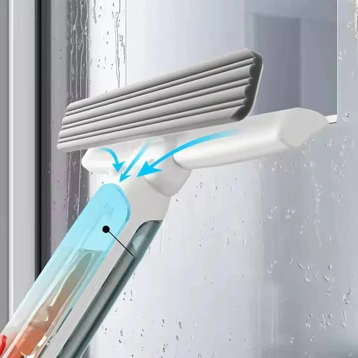 Telescopic Window Cleaning Tool with Spray and Microfiber Scrub, 51 Inch Pole Zanny Home