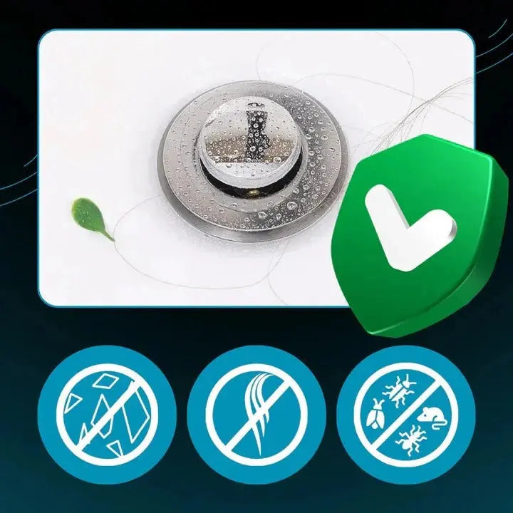 Pop-Up Sink Stopper with Airtight Seal and Removable Strainer for 34–40 mm Drains Zanny Home