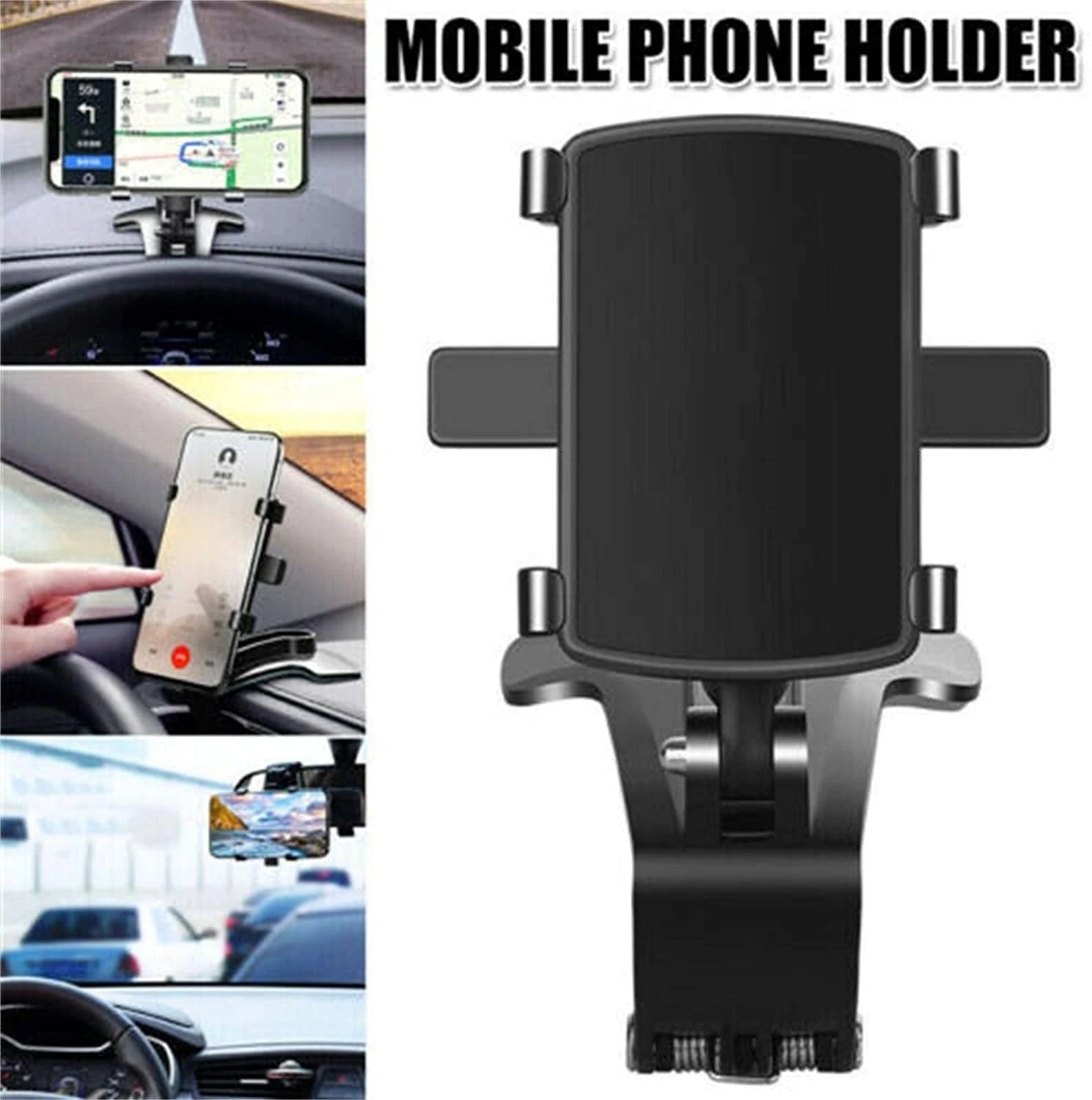 Car Phone Holder with 360-Degree Swivel and Multi-Mount Adapters, Fits Smartphones Zanny Home