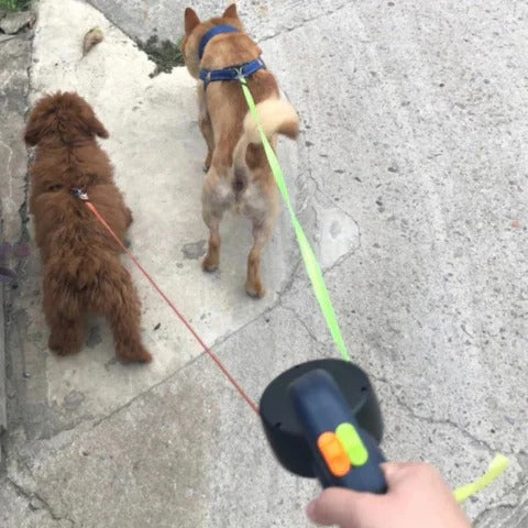 Dual Retractable Dog Leash with LED Light and 360° Swivel, 9.8ft Per Lead Zanny Home