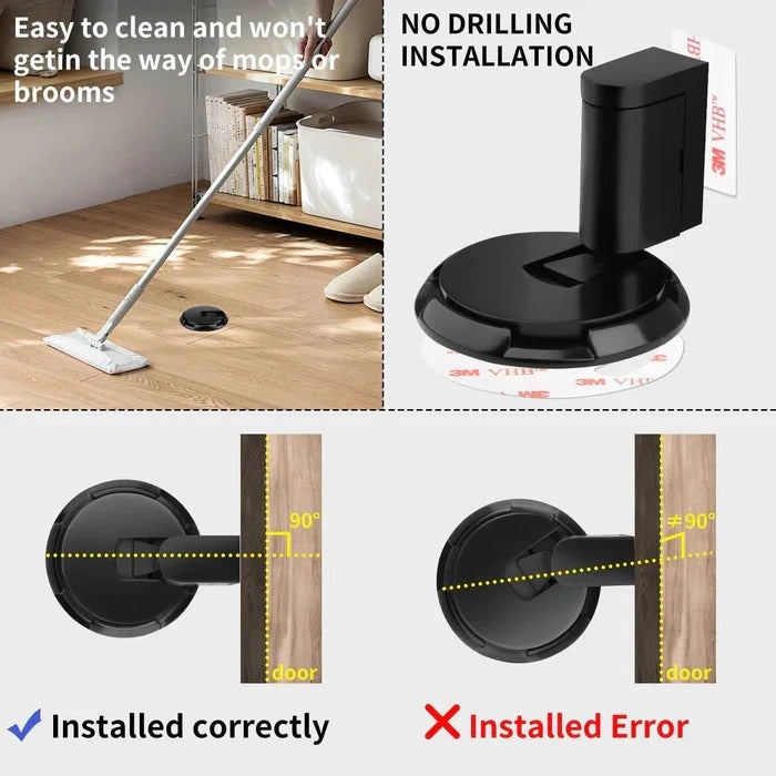 Adjustable Door Stopper with Screw or Adhesive Mount and Secure Hold for 0.98in Gap Zanny Home